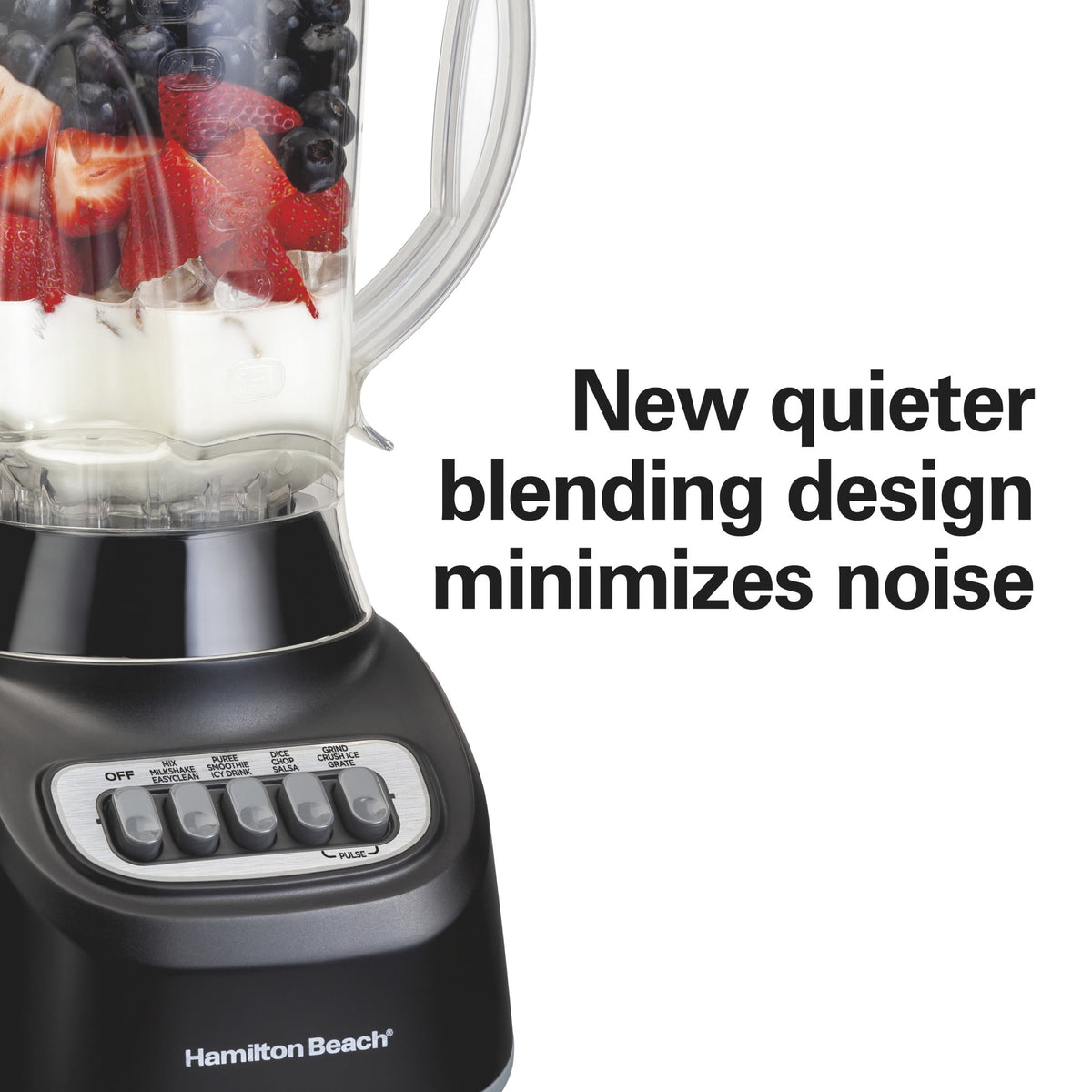 Hamilton Beach Smoothie Blender, 48 oz BPA-Free Jar 650 W 12-Function Countertop Blender for Kitchen, White