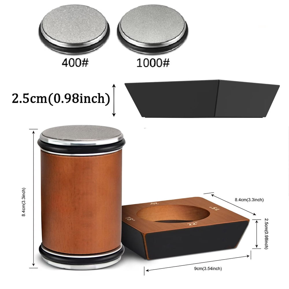 MYVIT Rolling Knife Sharpener System Kit,4-Angle Tumbler Double Diamond 400 1000 Discs Sharpening Stone for Kitchen Knives