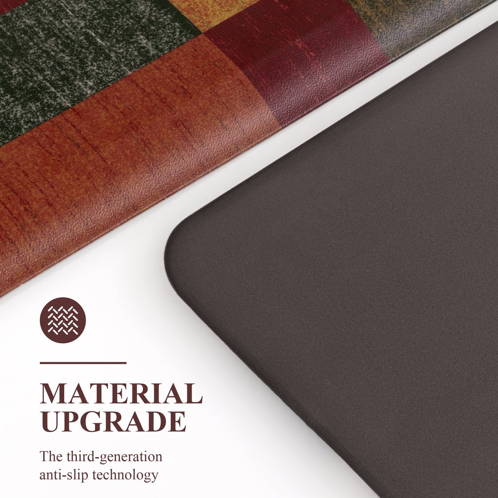 MeyJey 4/5 Inch Thick Anti Fatigue Kitchen Rug 20”x39”, Non Slip Waterproof Floor Mats for Kitchen Sink Laundry Office, Black/Gray