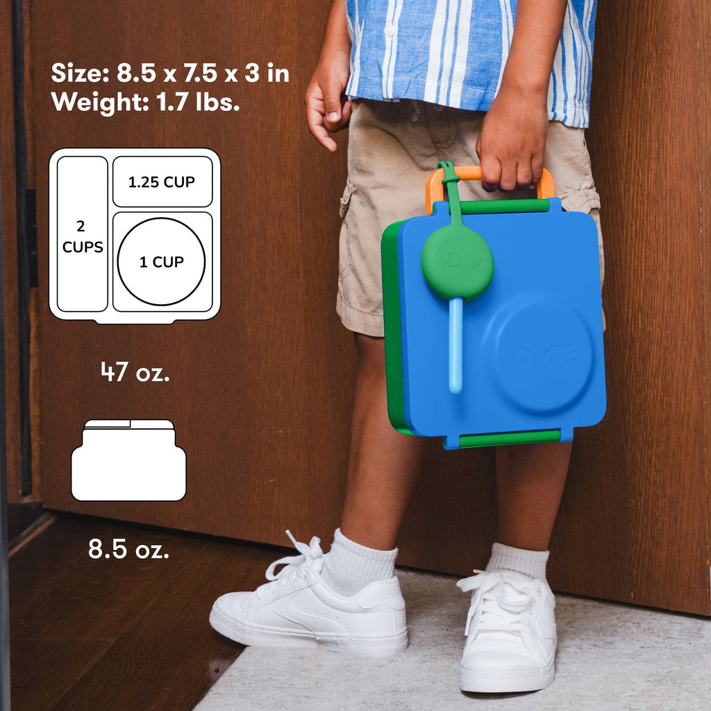OmieBox Bento Box for Kids - Insulated Bento Lunch Box with Leak Proof Thermos Food Jar - Blue Sky by OmieLife