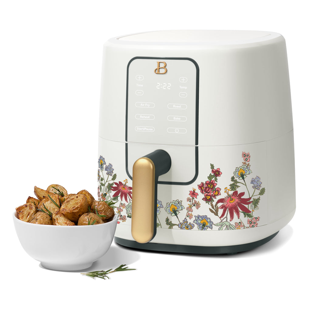 Beautiful 3 Qt Air Fryer with TurboCrisp Technology, EverGood Non-Toxic Ceramic Nonstick Coating, Chocolate by Drew Barrymore