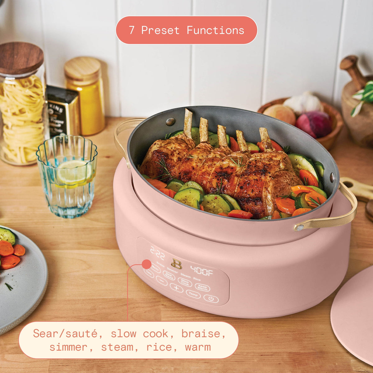 Beautiful 10 in 1, 6 Qt Electric Multi-Cooker, Thyme Green by Drew Barrymore