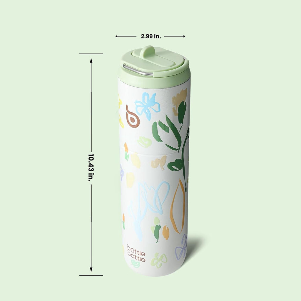 BOTTLE BOTTLE Insulated Water Bottle 24oz with Straw Lid and Handle for Sports Travel Gym Stainless Steel Water Bottles Double-Wall Vacuum Metal Leak Proof BPA-Free (Bling Bow)