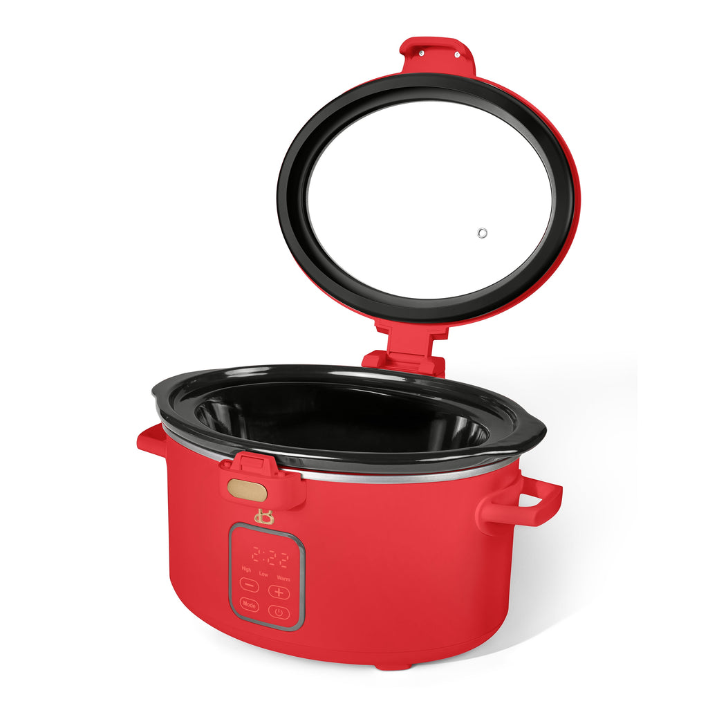 Beautiful 4 Qt Digital Slow Cooker with Hinged Locking Lid, Thyme Green by Drew Barrymore