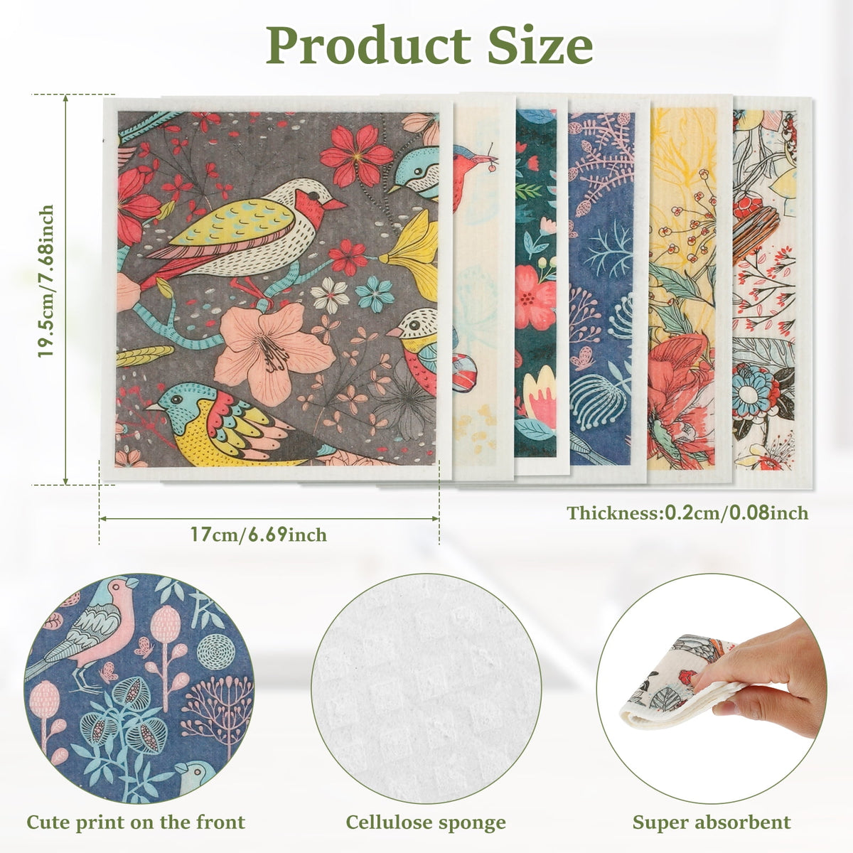 Xiyztok 12Pcs Swedish Dishcloths Highly Absorbent Kitchen Dish Cloths Reusable Dish Towels Non Scratch Dish Rags Soft Cotton Cleaning Cloth for Washing Cleaning Scrubbing Kitchen Dishes Bathroom