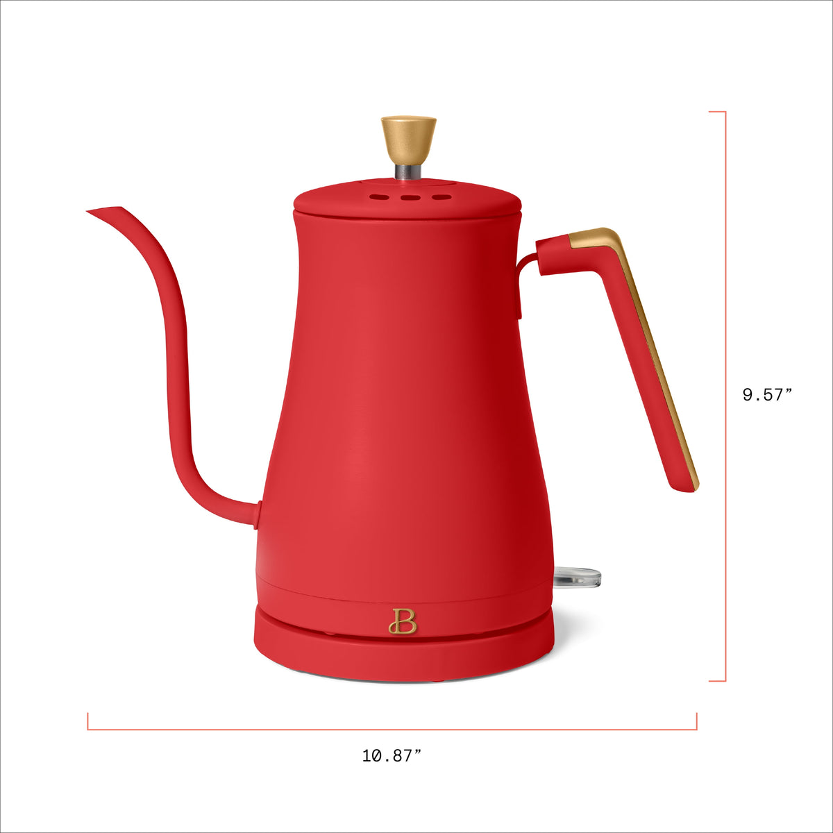 Beautiful 1-Liter Electric Gooseneck Kettle 1200 W, Chocolate by Drew Barrymore