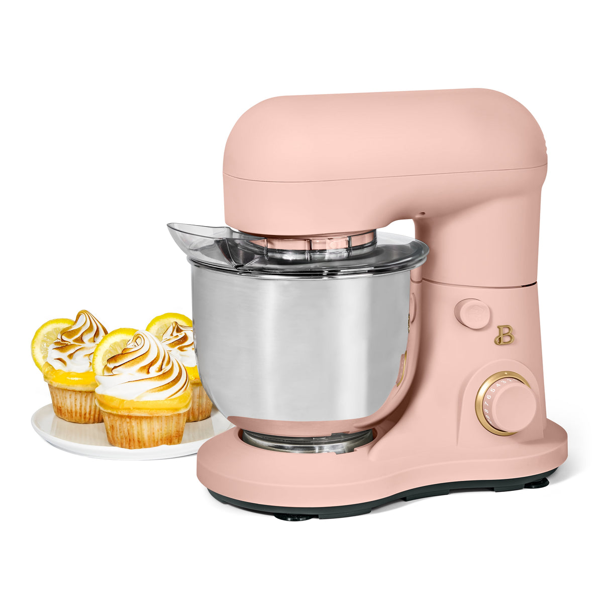Beautiful 3.5 Qt Stand Mixer with Flat Beater, Dough Hook, Balloon Whisk, Chocolate by Drew Barrymore