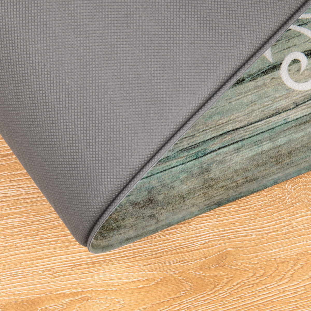MeyJey Farmhouse Kitchen Rug Set of 2, Non-Slip Anti-Fatigue Waterproof Cushioned Mat for Kitchen, Dining & Laundry Room, 18"x30"+18"x48" Teal/Brown
