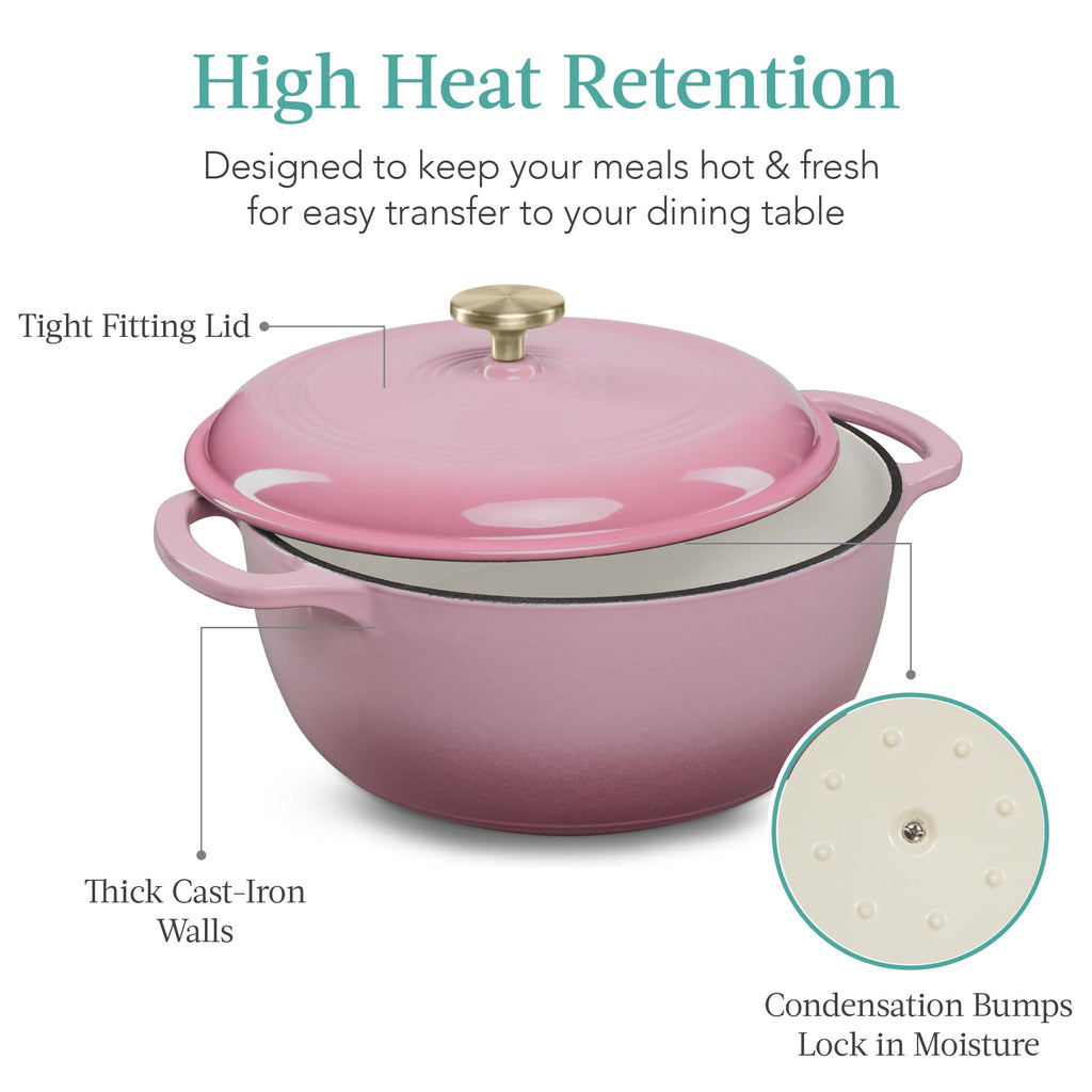 Best Choice Products 6 Quart Enamel Cast-Iron Dutch Oven, Heavy-Duty Cookware w/ Dual Handles, Lid - Cornflower Blue