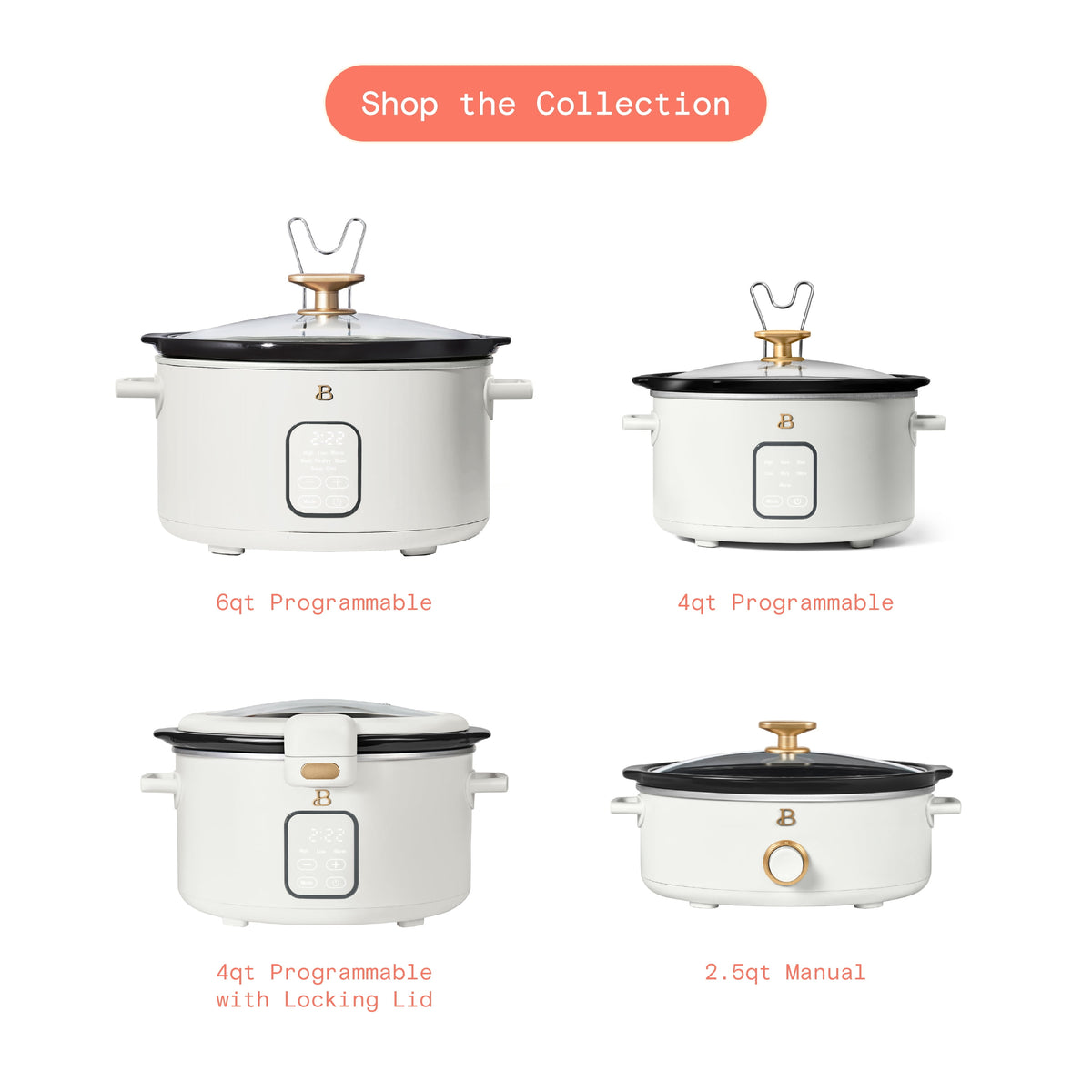 Beautiful 4 Qt Digital Slow Cooker with Hinged Locking Lid, Thyme Green by Drew Barrymore