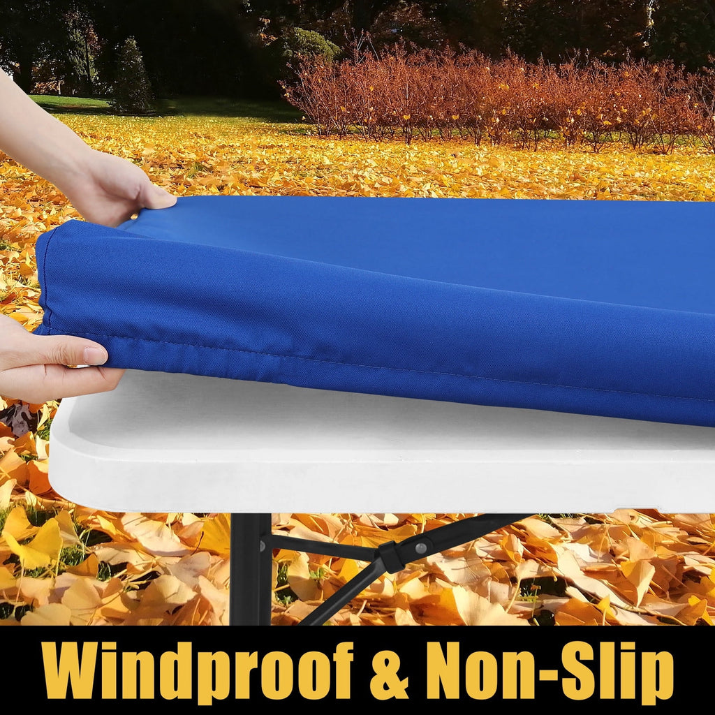 Smiry Rectangle Picnic Tablecloth, Waterproof Wipeable Table Cloth, Washable Elastic Table Cover for Outdoor and Indoor, 30"x72", Black