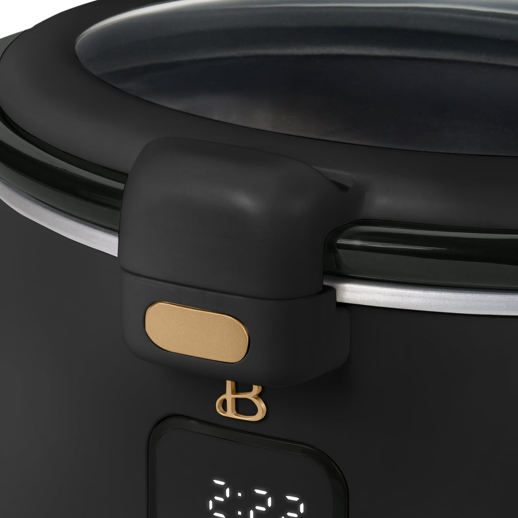 Beautiful 4 Qt Digital Slow Cooker with Hinged Locking Lid, Thyme Green by Drew Barrymore