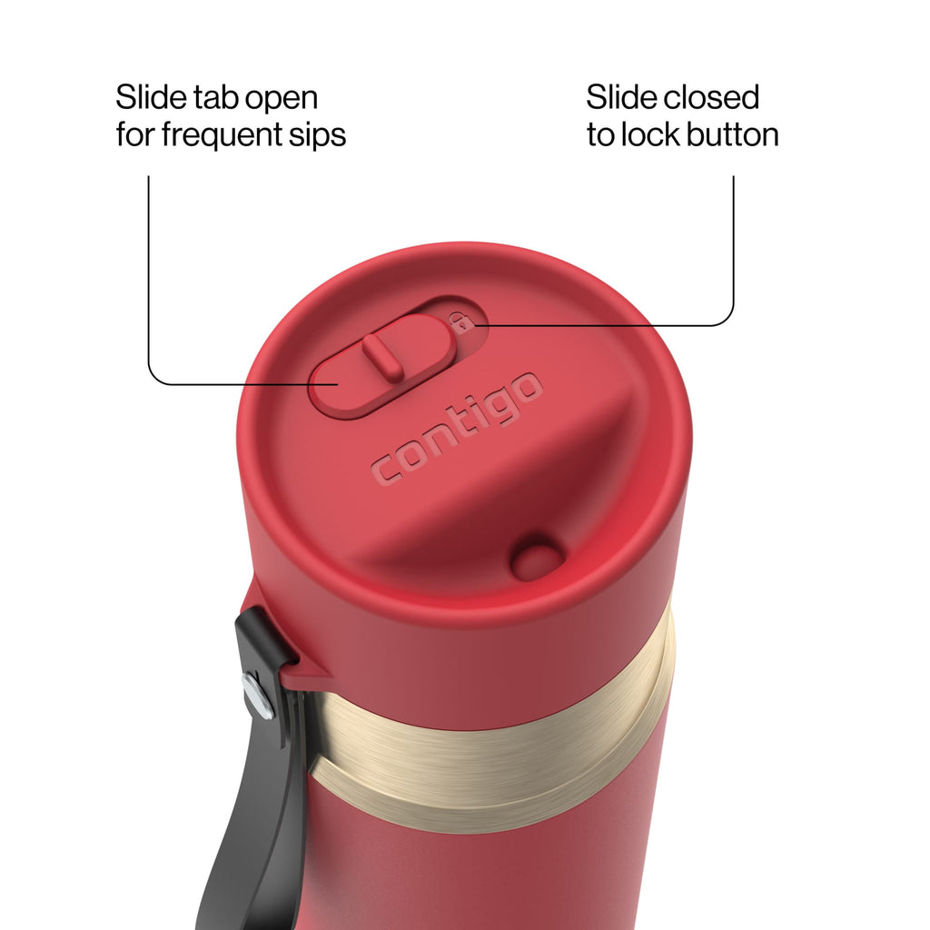 Contigo 16oz AutoSeal Insulated Stainless Steel Water Bottle, Licorice Black/Bronze