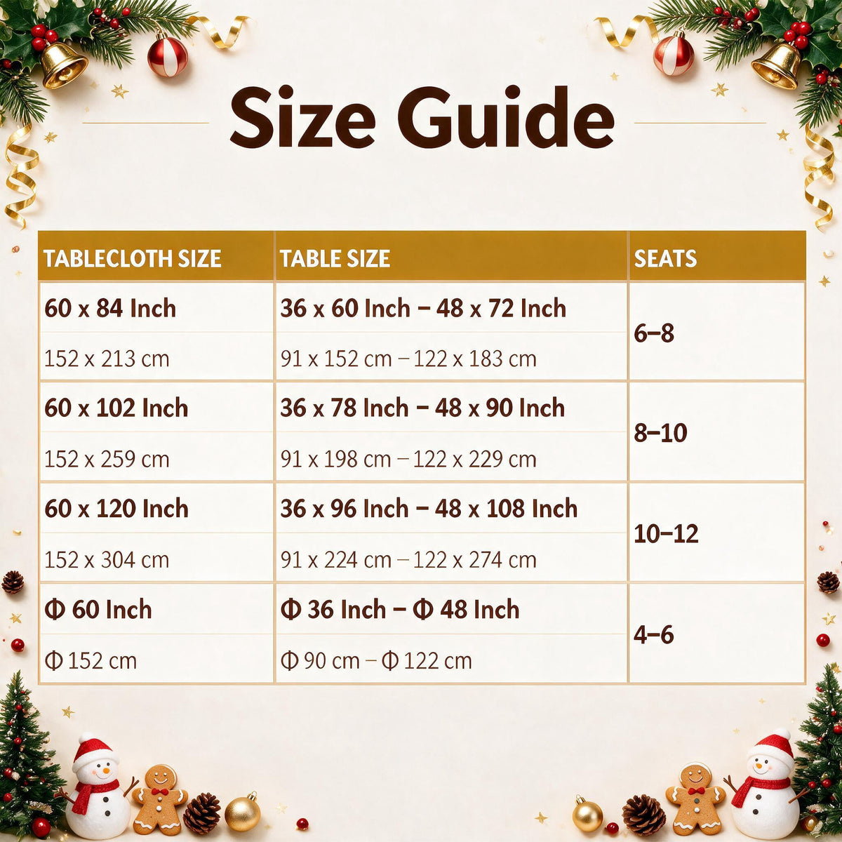 LUSHVIDA Christmas Tablecloth Rectangle, Winter Snowman House Christmas Trees Red Washable Table Cover for Party Picnic Dinner Decor, 60" x 84"