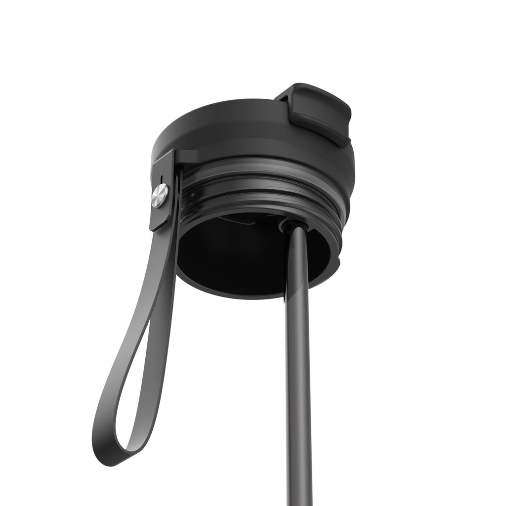 Contigo 24oz DualSip Plastic Water Bottle with Built-In Straw and Drink Opening, Licorice Black/Clear