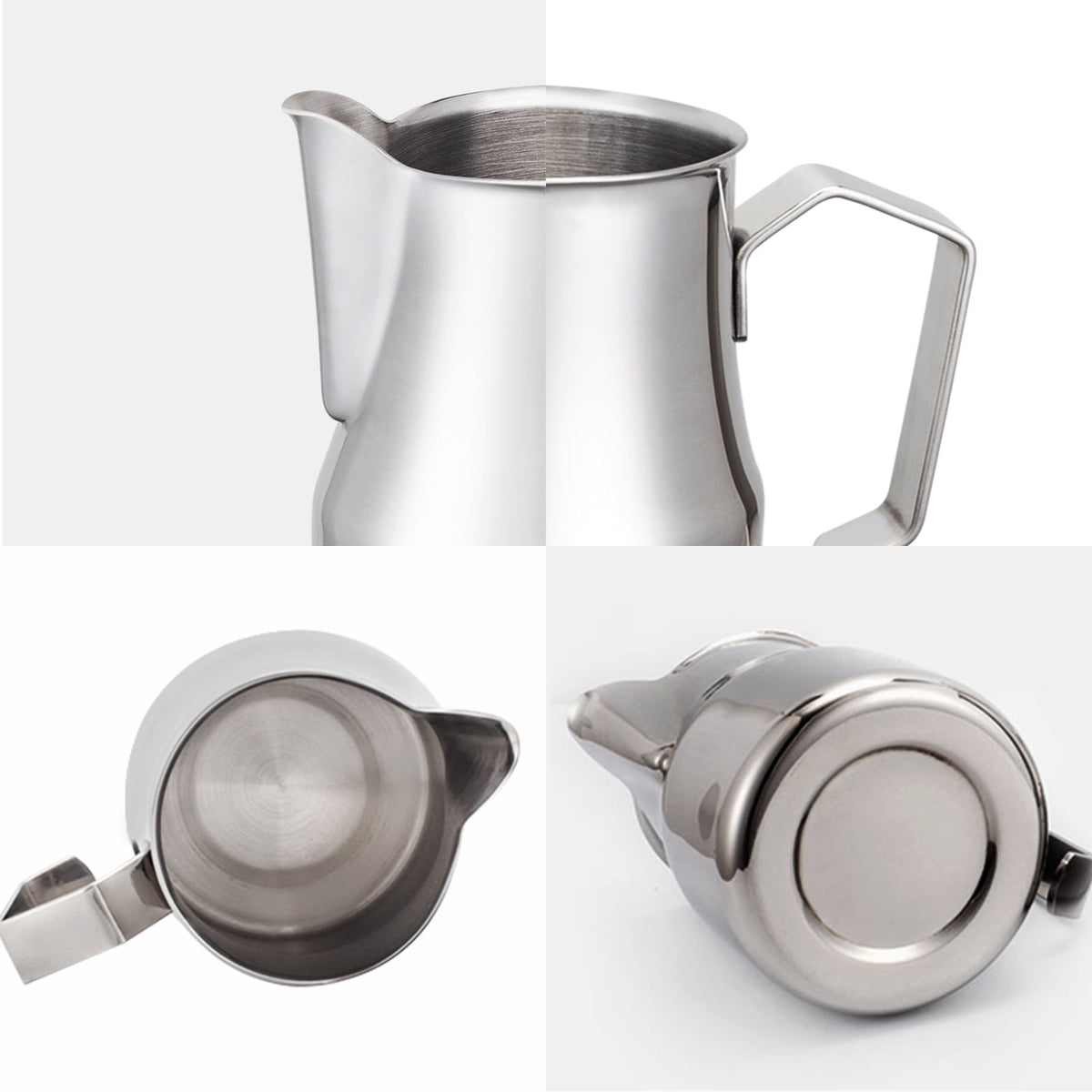 Easyworkz Espresso Steaming Pitcher Stainless Steel 15 oz Coffee Frothing Picther Milk Jug Cappuccino Latte Art Cup, Black