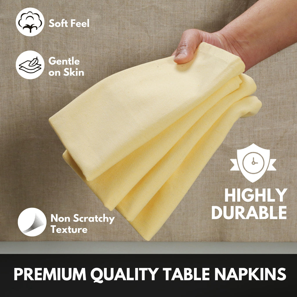 Softopia Cotton Dinner Table Fabric Napkins 17"x17", Set of 12 - Light Blue
