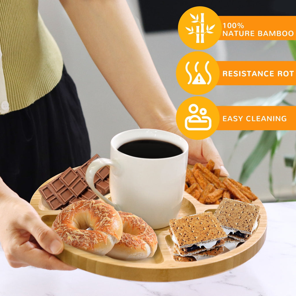 Tabletop S'Mores Maker Kit & Charcuterie Serving Set, Includes 4 Extendable Roasting Sticks, Bamboo Tray, Gift for Houswarmings, Parties and Weddings, Give Fun for Family Night