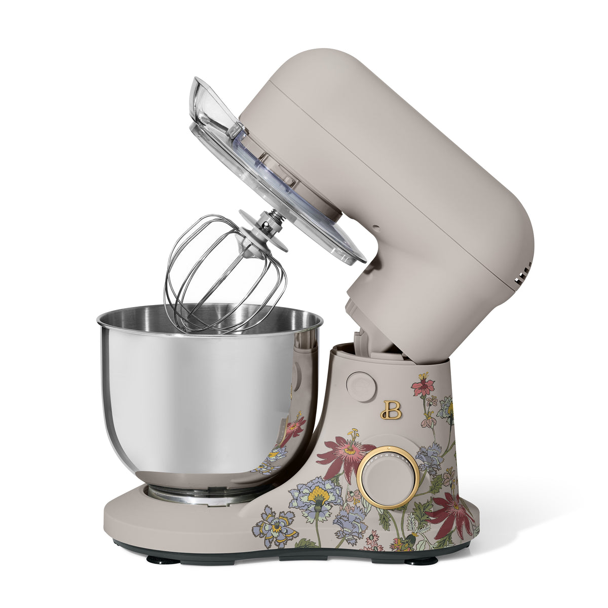 Beautiful 3.5 Qt Stand Mixer with Flat Beater, Dough Hook, Balloon Whisk, Chocolate by Drew Barrymore
