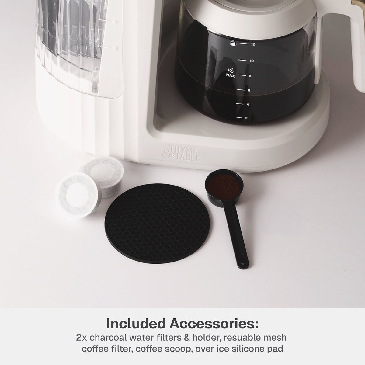 Thyme & Table 12-Cup Programmable Drip Coffee Maker, 60oz Water Reservoir, Atlantic Blue