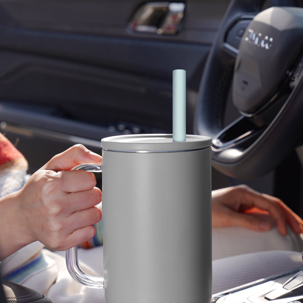 Tomorotec 12" Reusable Silicone Drinking Straws 15PCS with 2 Brushes, Compatible with Stanley Tumblers 40oz 30oz 20oz, Customizable for Various Drinkware, BPA-Free & Safe for Teeth (Morandi Colors)