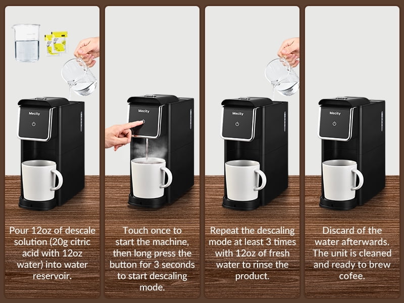 Mecity Compact Coffee Maker for Ground Coffee & Loose Tea - Single Serve, 6-12 Oz Brew, Black