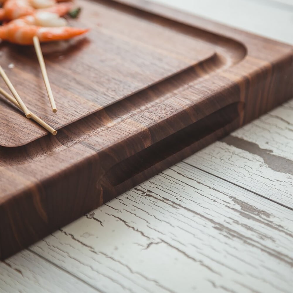 John Boos BBQ Collection Reversible Wood Cutting Board,Juice Groove, Walnut