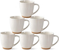 AmorArc 12oz Coffee Mugs, Ceramic Coffee Mugs set of 6 for Man, Woman, Dad, Mom, Modern Coffee Cups with handle for Latte/Cappuccino/Milk/Cocoa. Dishwasher&Microwave Safe, Light Beige