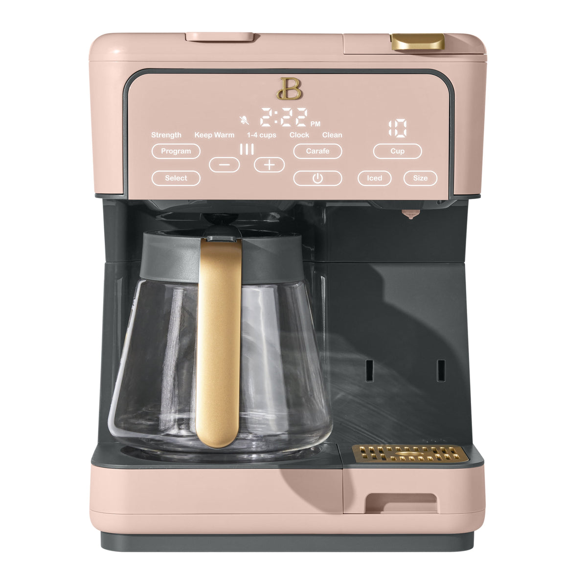 Beautiful by Drew Barrymore Multi-Brew 12-Cup Programmable Drip & Single-Serve Coffee Maker, White Icing