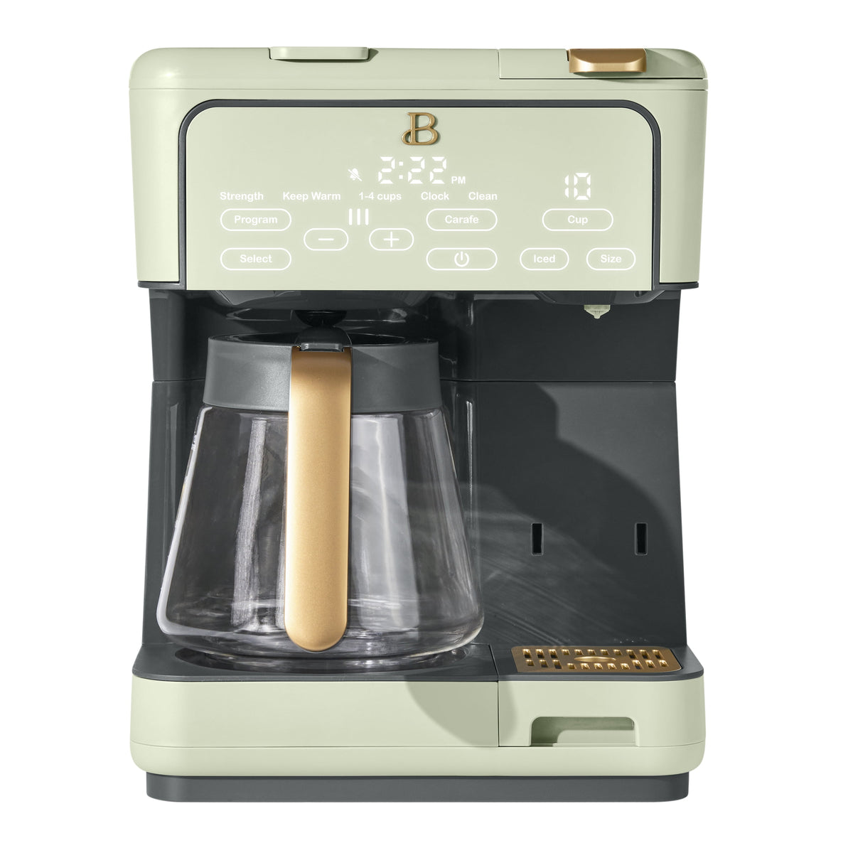 Beautiful by Drew Barrymore Multi-Brew 12-Cup Programmable Drip & Single-Serve Coffee Maker, White Icing