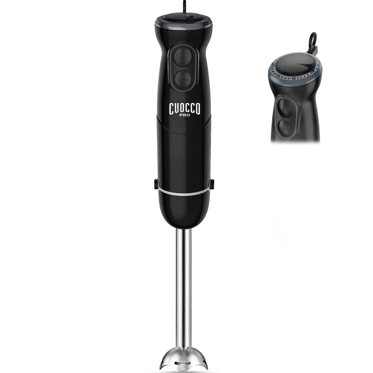 CUOCCO PRO Immersion Blender Handheld, 1100W Hand Blender with 21 Speeds & Turbo, Hand Mixer for Smoothies, Soups & Baby Food, Dishwasher Safe, Red