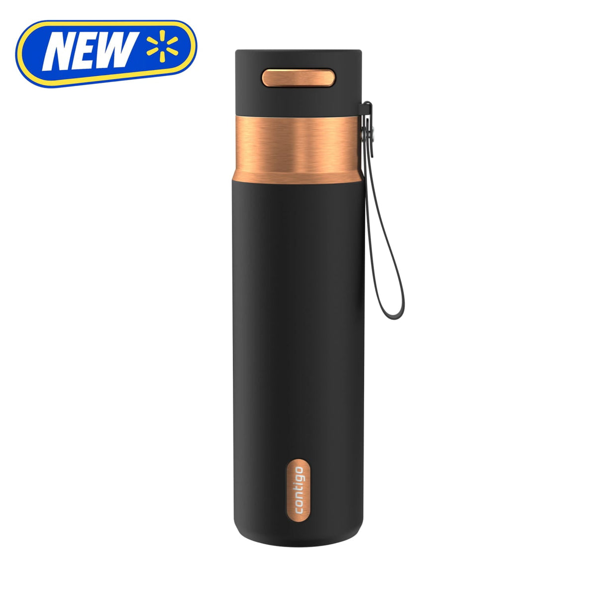 Contigo 24oz AutoSeal Insulated Stainless Steel Water Bottle, Licorice Black/Bronze