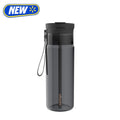 Contigo 24oz DualSip Plastic Water Bottle with Built-In Straw and Drink Opening, Licorice Black/Clear