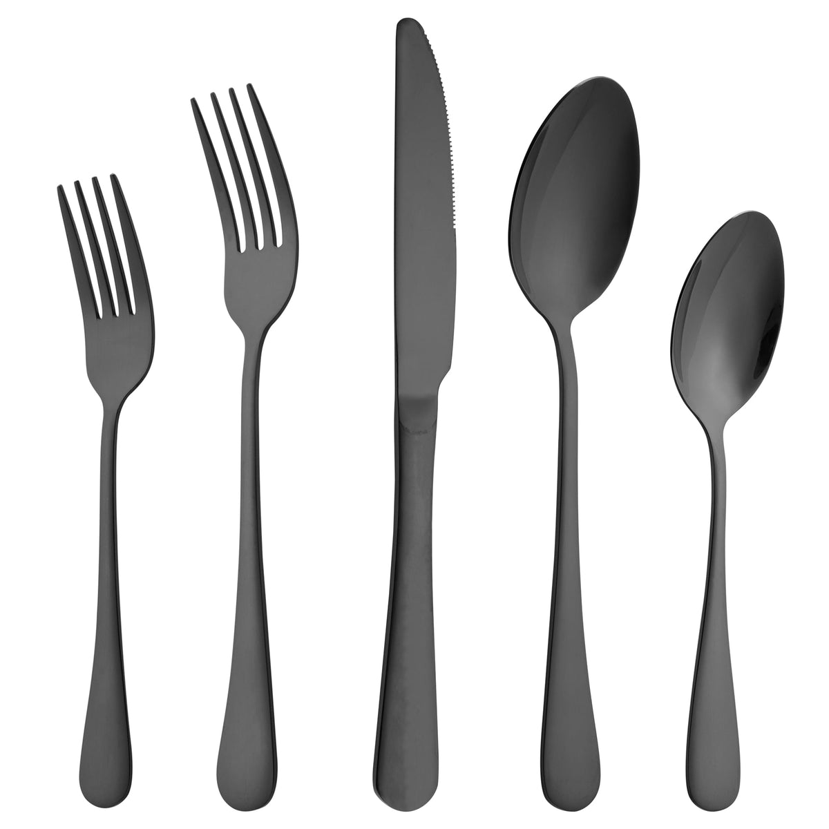 20 Piece Silverware Set, ENLOY Stainless Steel Solid Flatware Cutlery for 4, Modern & Elegant Design, High Quality Gift