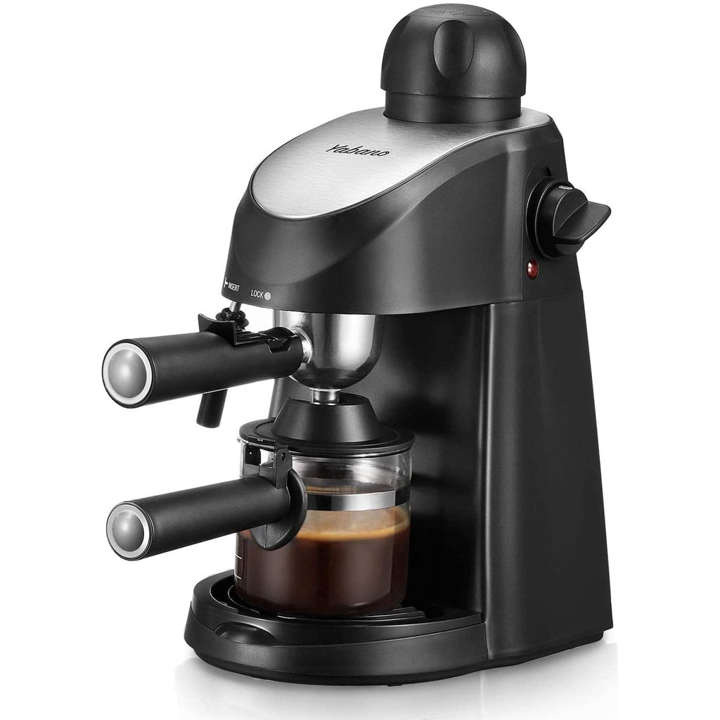 Espresso Machine, Yabano 3.5 Bar 4 Cup Steam Espresso Cappuccino Maker with Milk Frother, 800W, Black