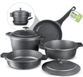 Granitestone 6Pcs Pots and Pans Set Nonstick, Nesting Ceramic Cookware Set Nonstick, Induction & Oven Safe, Save 25% Space by Nesting, Black