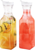 GUSTO Water Carafe with Flip Top Lid Plastic Pitcher Jug, 50 oz, 2-Pack