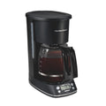 Hamilton Beach 12 Cup Programmable Coffee Maker, Glass Carafe, Matte Black