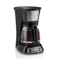 Hamilton Beach Bold Brew 12-Cup Programmable Drip Coffee Maker Machine with Glass Coffee Pot, Black
