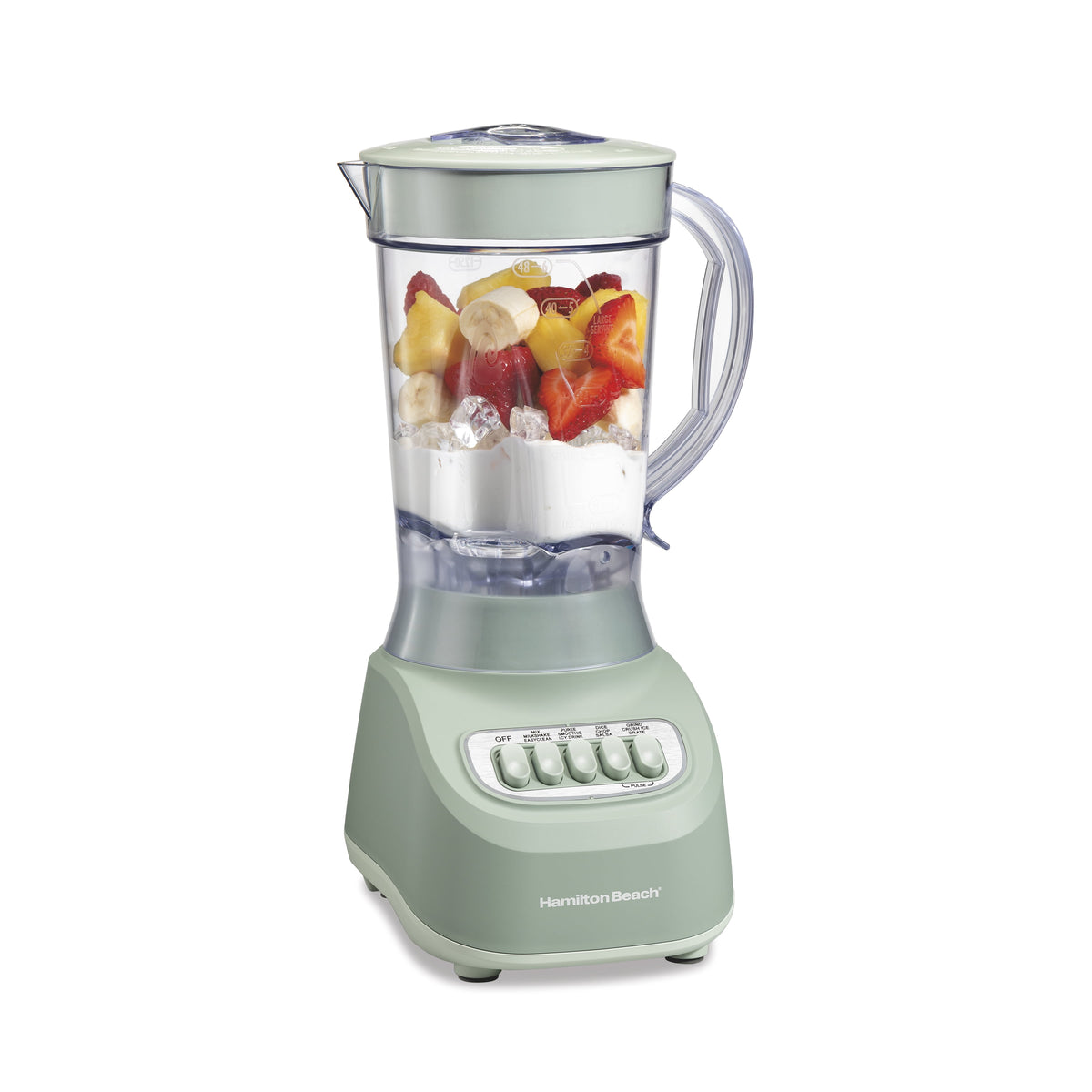 Hamilton Beach Smoothie Blender, 48 oz BPA-Free Jar 650 W 12-Function Countertop Blender for Kitchen, White