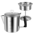 Jetcloudlive Stainless Steel Coffee Percolator 6-Cup Camping Coffee Pot with Glass Knob Portable Percolator Coffee Pot for Campfire or Stove Top Coffee Making