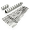 CNDRLEF 20PCS 13inch Stainless Steel BBQ Skewers, Reusable Grilling Skewer Sticks with Portable Tube Case for Outdoor Cooking & Barbecue Party