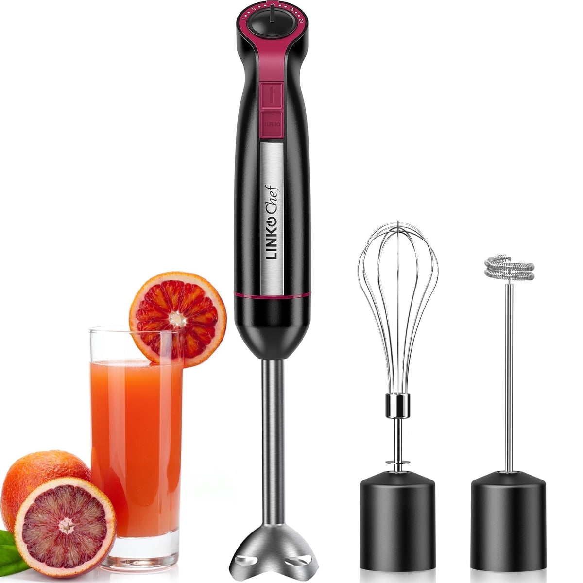LINKChef Immersion Blender, 20-Speed 1000W Immersion Hand Blender, Stick Blender with Turbo Mode