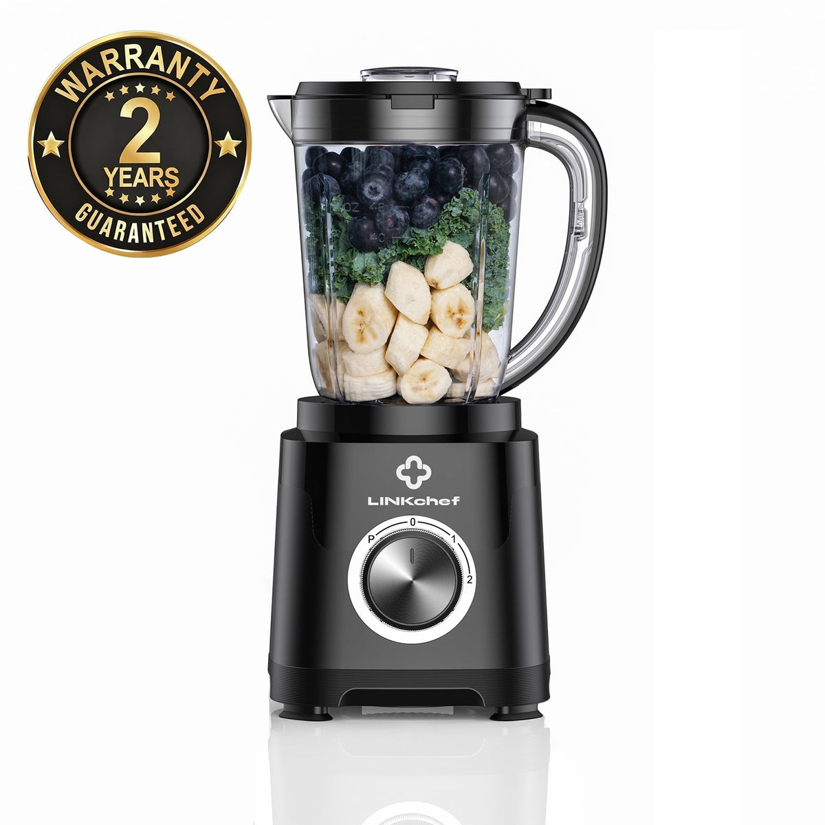LINKChef Smoothie Blender 57oz Food Processor Combo with Powerful Chopper Grinder