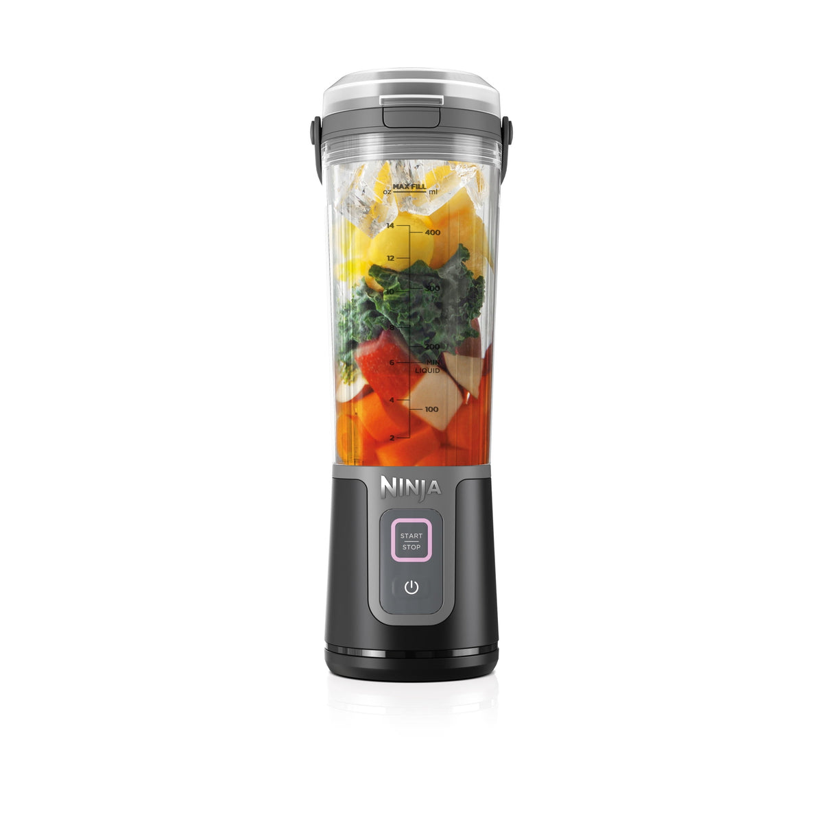 Ninja Blast Portable Personal 18 Oz Blender w/ Leak Proof Lid & Easy Sip Spout, Rechargeable Base, BC150PK Pink