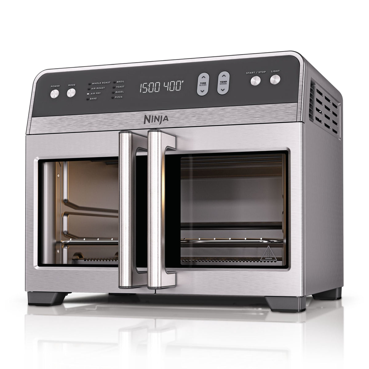 Ninja French Door 8-in-1 Countertop Oven, with Smart Surroundair Technology and Air Fry Function, Dishwasher Safe, 6 Pieces, FO100 Silver