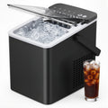 SIMZLIFE Portable Countertop Ice Maker, 26 Lbs/Day, 9 Bullet Ice Cubes in 6 Minutes, 2 Ice Sizes, Self-Cleaning Ice Machine, Black