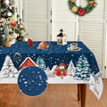 Yastouay Christmas Tablecloth Snowman Table cloth Blue Rectangle Table Cover for Xmas Dinner Party, 60" x 84"