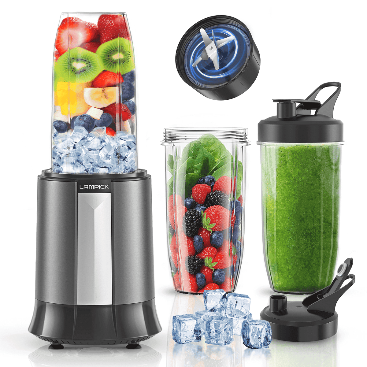 Smoothie Blender for Shakes and Smoothies, Blenders for Kitchen, Protein Drinks, Personal Blender with 2 * 22Oz Smoothie Cups with Lids