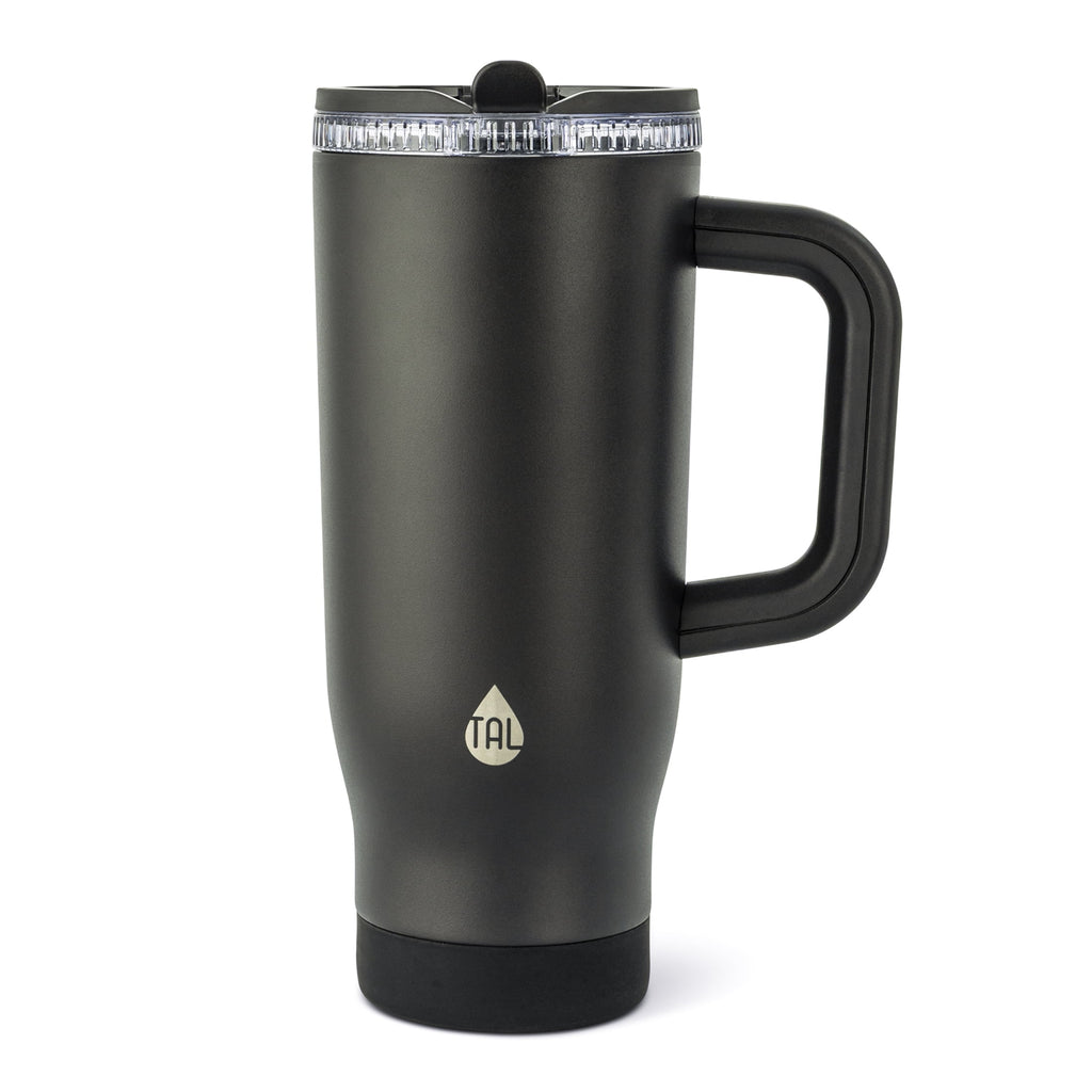 TAL 32oz Stainless Steel Skye Tumbler with Flip-Up Straw, Black
